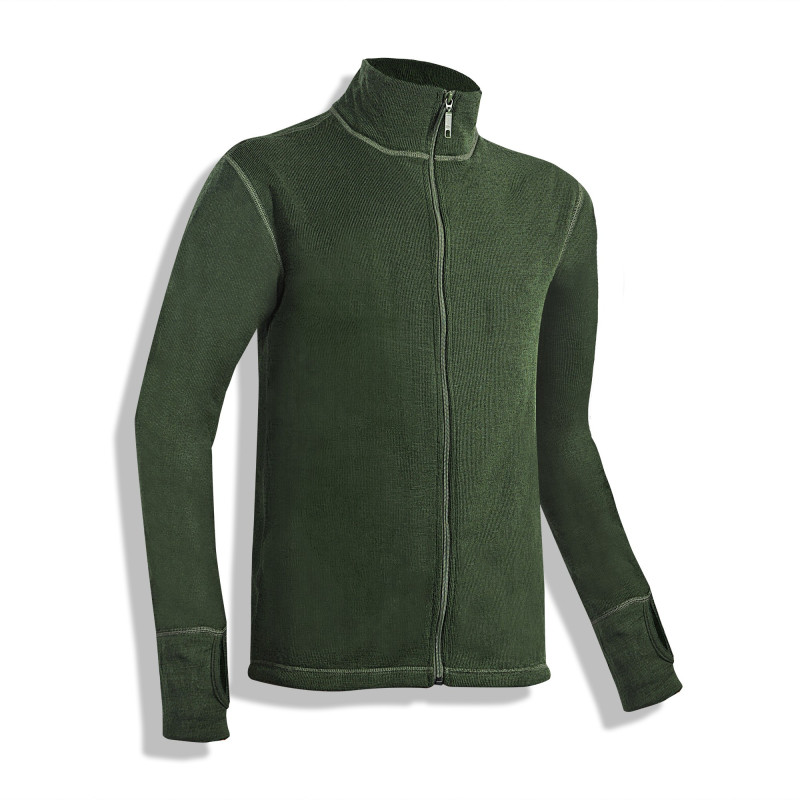 Gilet grand froid bouclette vert otan