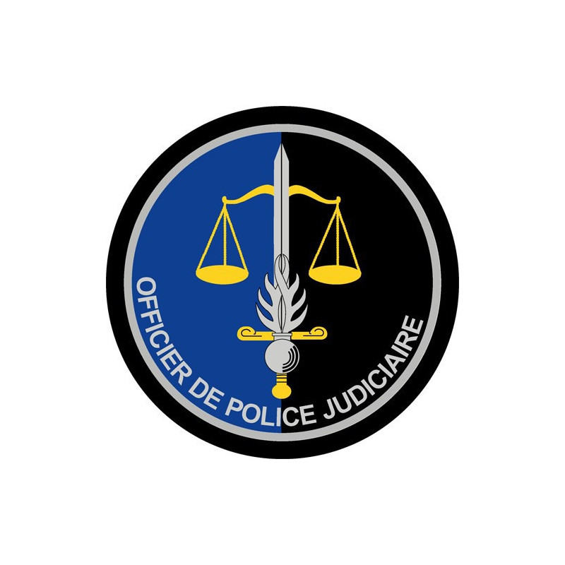 Écusson brodé rond - Officier de Police Judiciaire Habilité