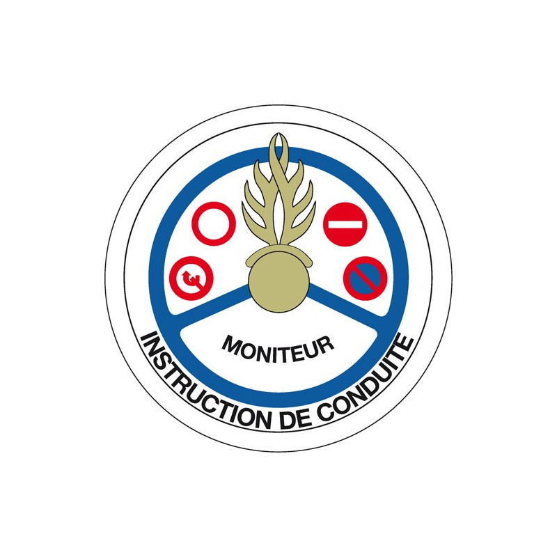 Écusson brodé rond - Moniteur Instruction Elémentaire de Conduite