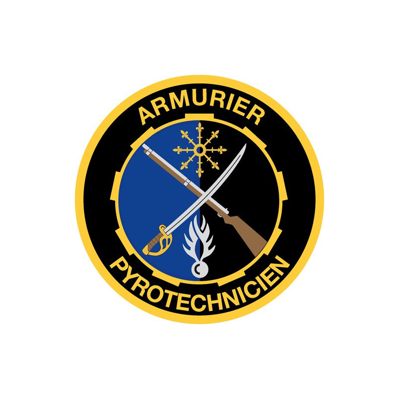 Écusson brodé rond - Armurier Pyrotechnicien de la Gendarmerie Nationale