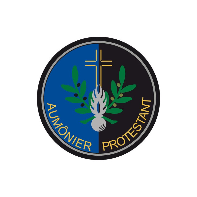 Écusson brodé rond - Aumônier Protestant