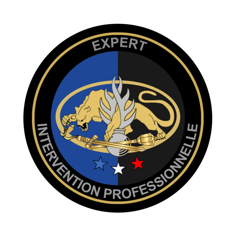 Écusson brodé rond - Intervention professionnelle - Expert
