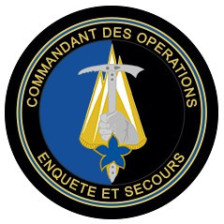 Écusson brodé rond Brevet Commandant des Opérations d'Enquête et de Secours (BCOES)