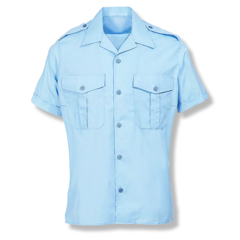 Chemisette bleue col ouvert à plastron (Femme)