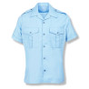 Chemisette bleue col ouvert à plastron (Femme)