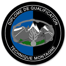 Écusson brodé rond Diplôme de Qualification Technique Montagne (DQTM)