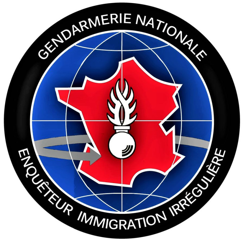 Écusson brodé rond - Enquêteur immigration irrégulière (EIIR)