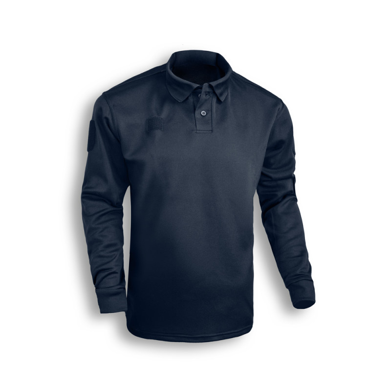 Polo manches longues bleu marine (Homme)