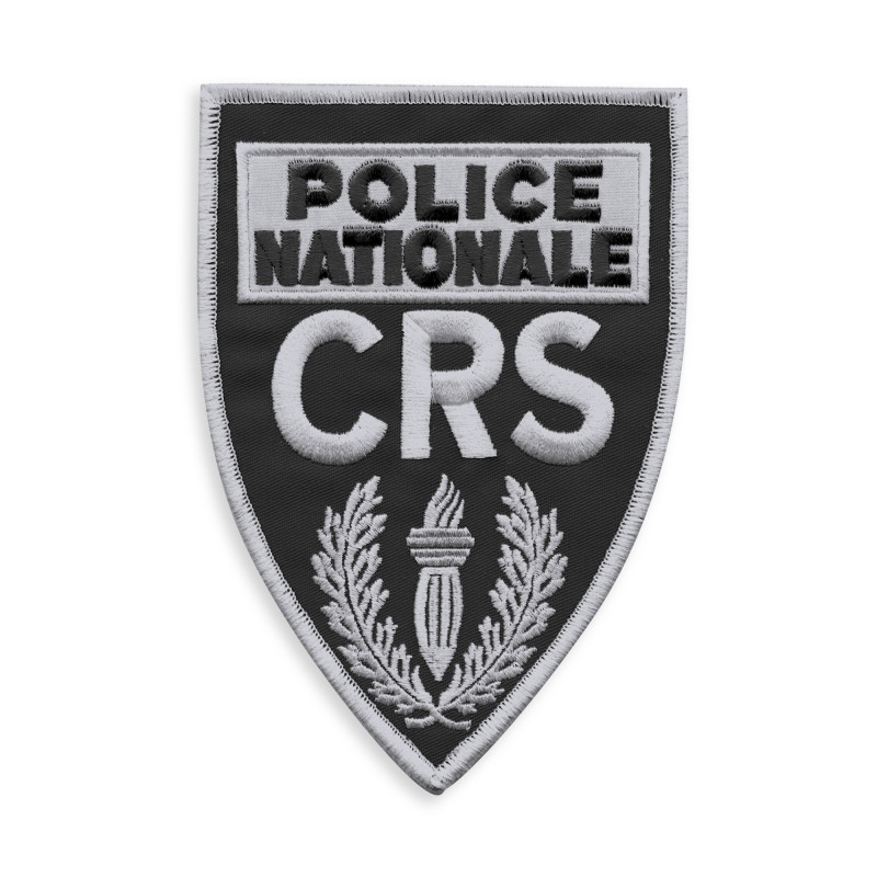 Écusson brodé poitrine - CRS grand format basse visibilité