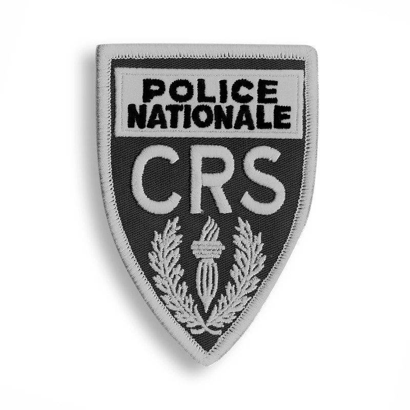 Écusson brodé poitrine - CRS petit format basse visibilité