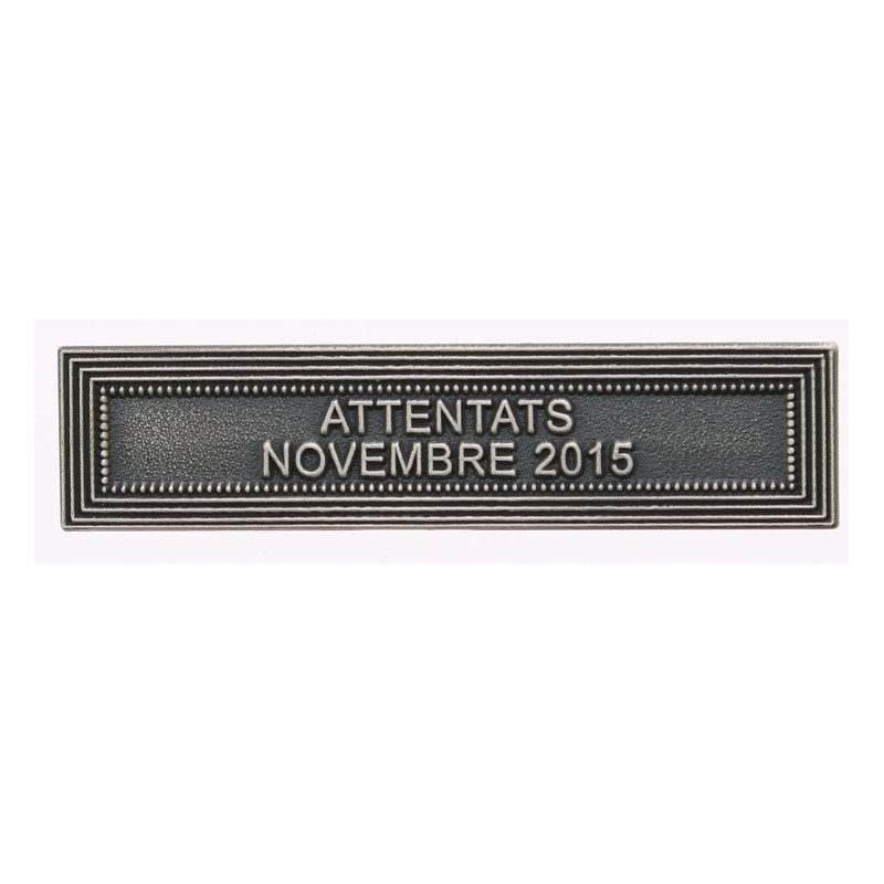Agrafe pour médaille Attentats novembre 2015 Vieil argent