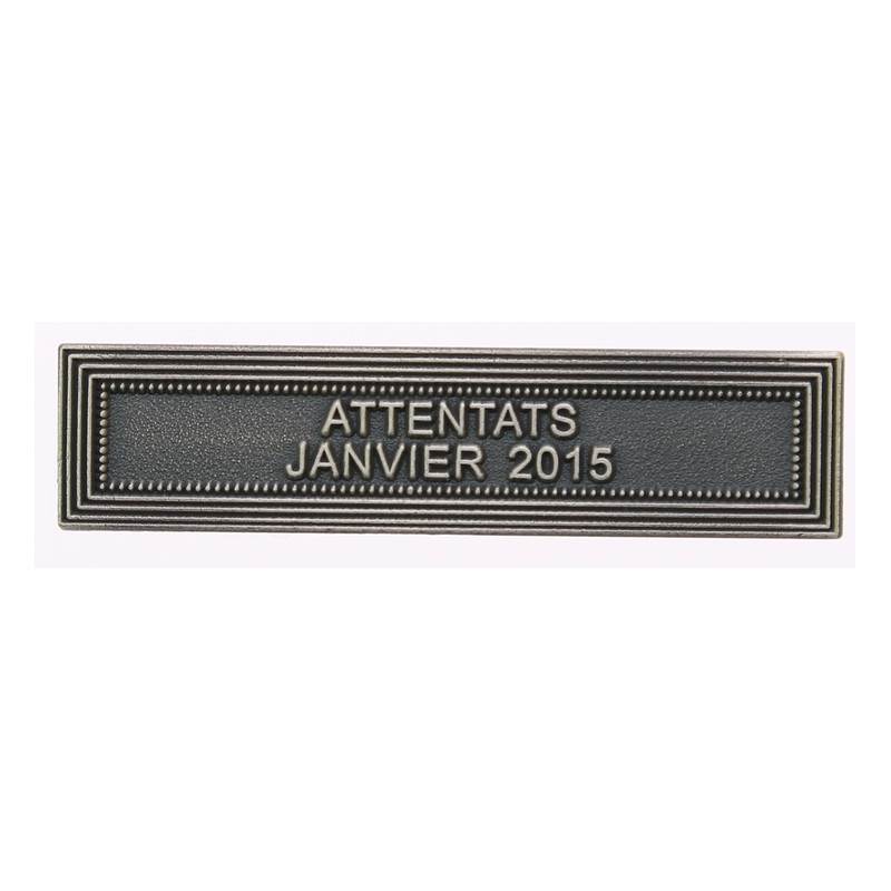 Agrafe pour médaille Attentats janvier 2015 Vieil argent