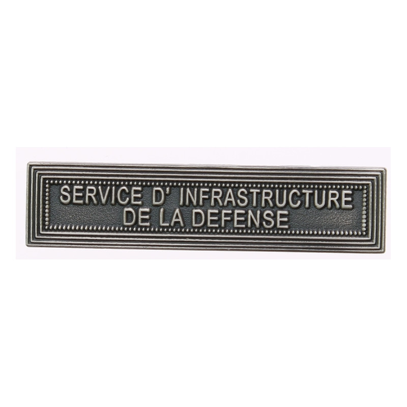 Agrafe pour médaille Service d'infrastructure de la défense Vieil argent