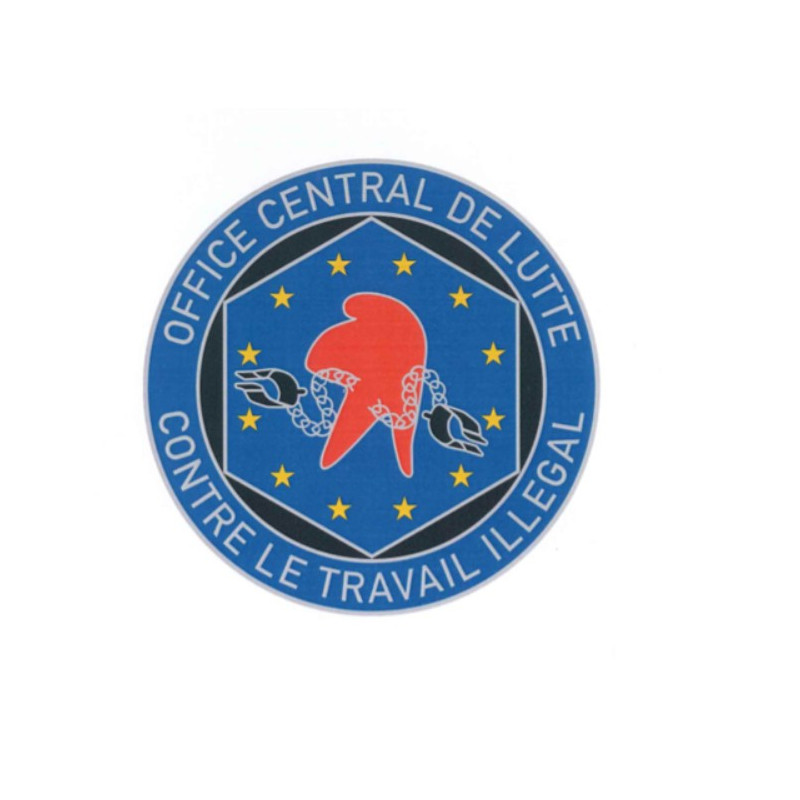 Écusson brodé rond - Office Central de Lutte contre le Travail Illégal (OCLTI)