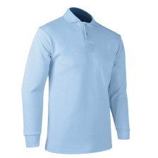 Polo manches longues bleu...