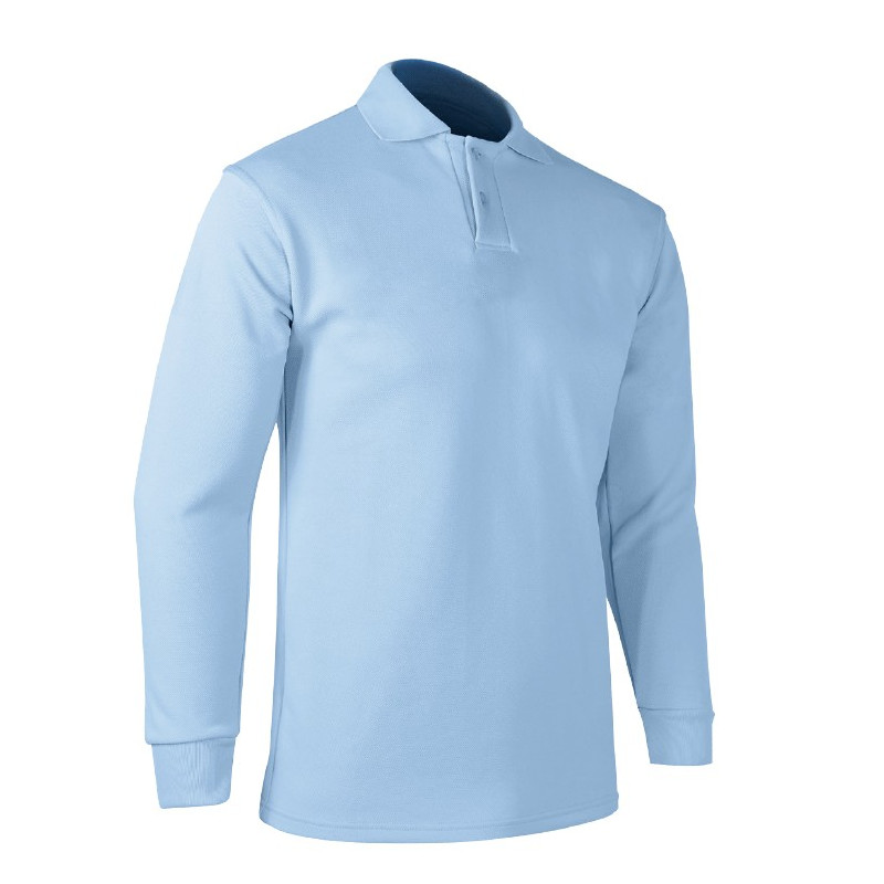 Polo manches longues bleu clair (Homme)
