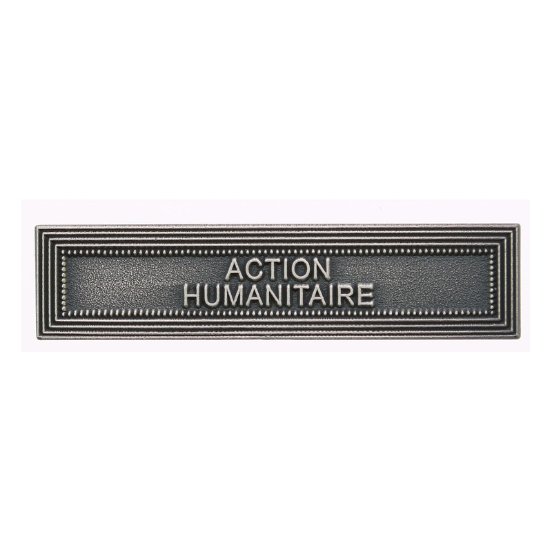 Agrafe pour barrette Action humanitaire Vieil argent