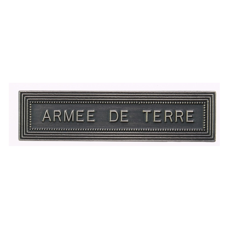 Agrafe pour barrette Armée de terre Vieil argent