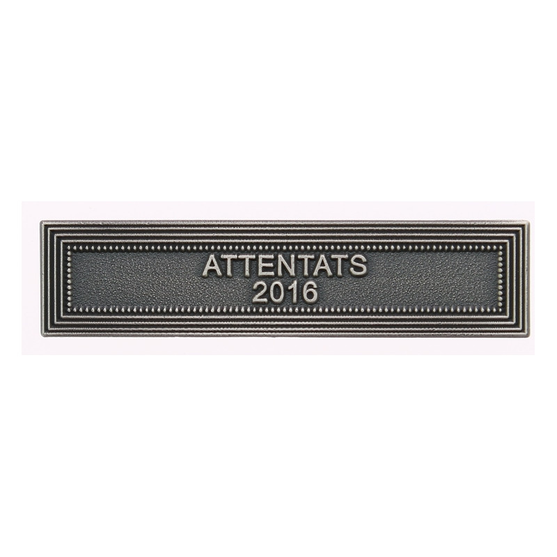 Agrafe pour barrette Attentats 2016 Vieil argent