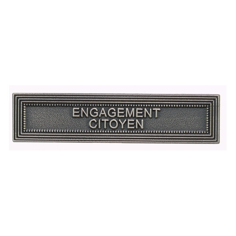 Agrafe pour barrette Engagement citoyen Vieil argent