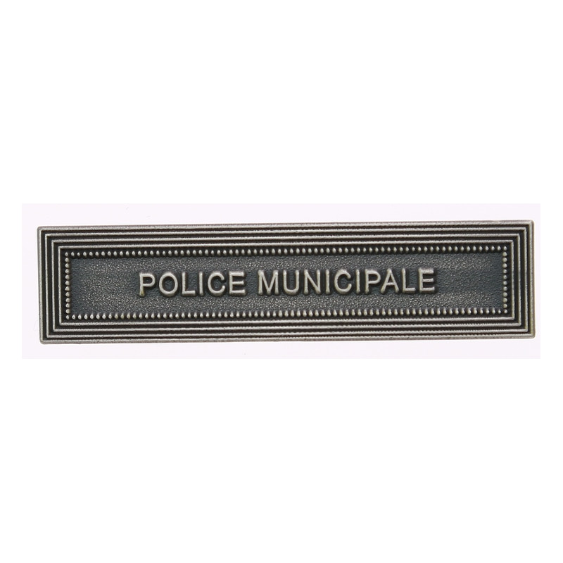 Agrafe pour barrette Police municipale Vieil argent
