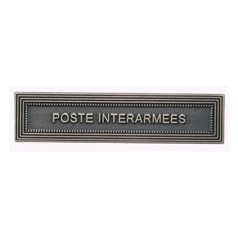 Agrafe pour barrette Poste interarmées Vieil argent