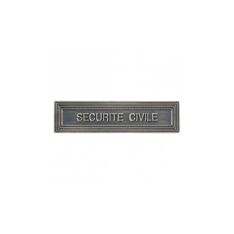 Agrafe pour barrette Sécurité civile Vieil argent