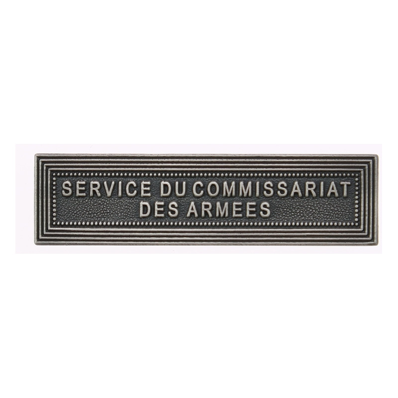 Agrafe pour barrette Service du commissariat des armées Vieil argent