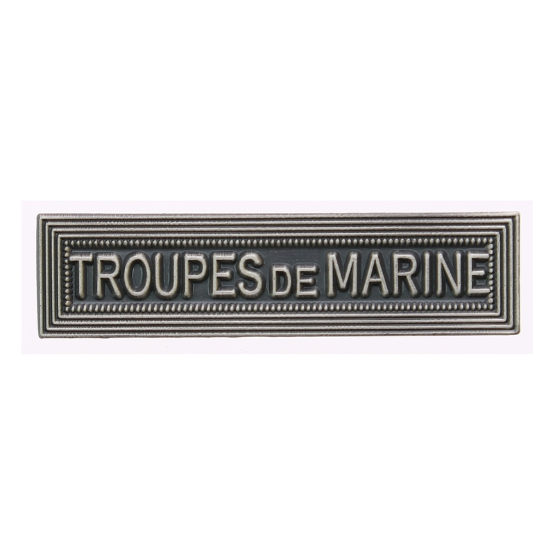 Agrafe pour barrette Troupes de marine Vieil argent