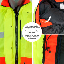 Parka jaune rouge HV