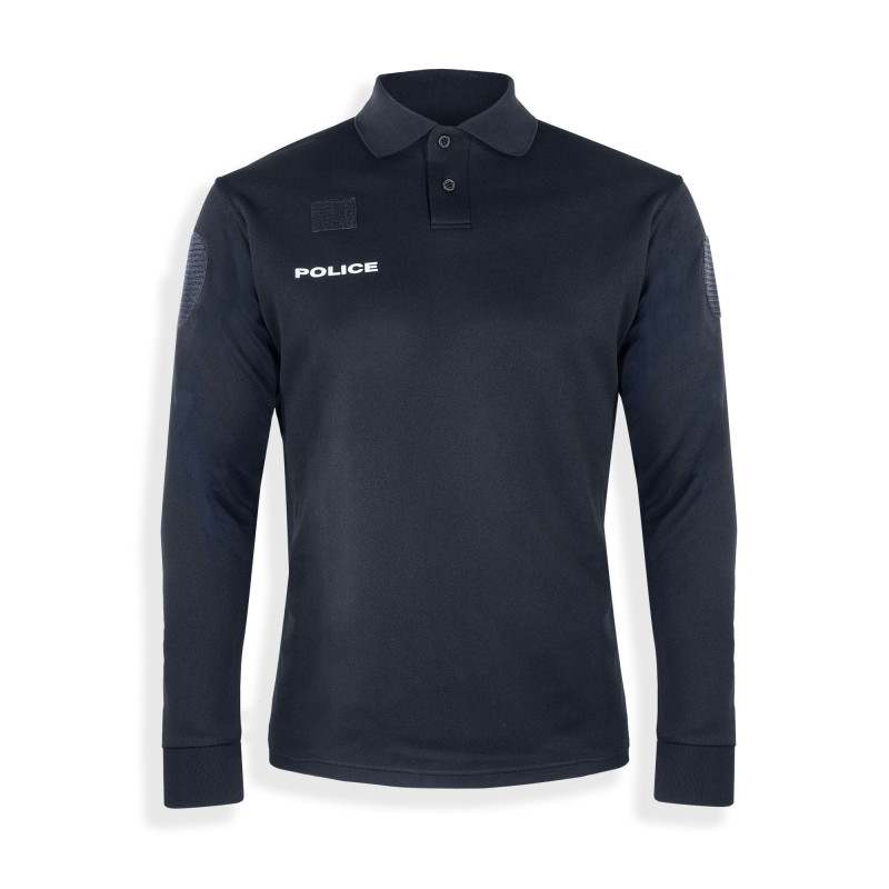 Polo Police manches longues bleu marine (Homme)